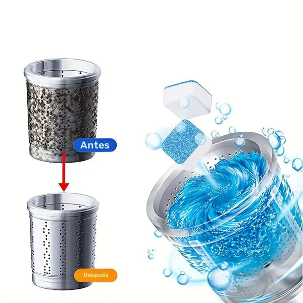 Pastillas de Limpieza Profunda (Caja x 12 Unidades)  Lavadora y ropa como Nueva.